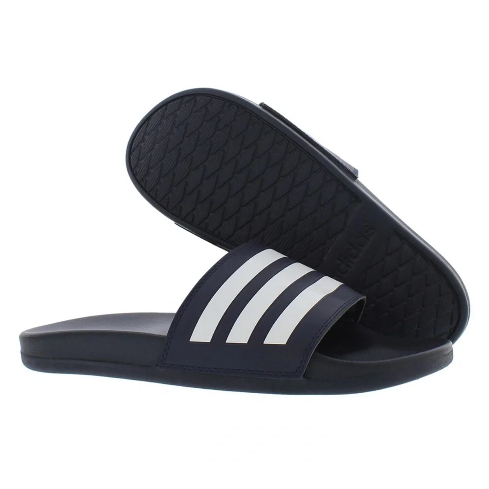 Adidas Unisex Adult Adilette Comfort Slide Sandal Size 11 Legend Ink White Navy
